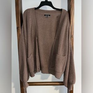brown cardigan blouse and shorts set